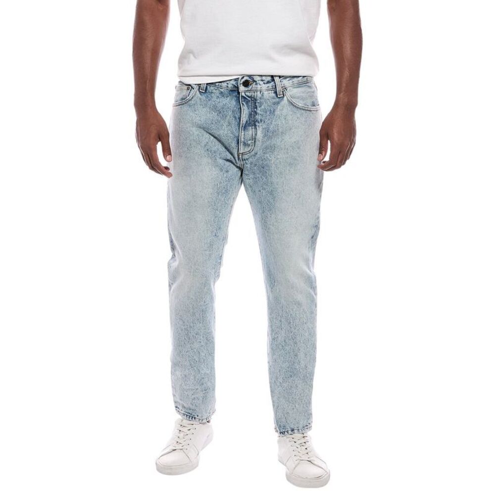 Palm Angels Mens  Straight Light Wash Jean, Blue